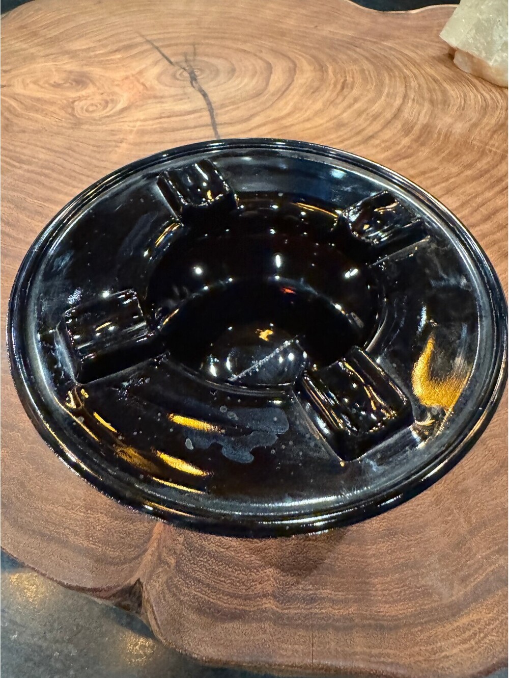 Vintage MCM Two-Piece Stackable Windproof Glass Ashtray – Excellent Condition